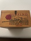 Vintage Italian Made Ruffino Wooden Wine Crate Storage Box Vineyard Italy