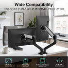 Dual Monitor Desk Mount For 13-32  Computer Screen adjustable Gas Spring Monitor