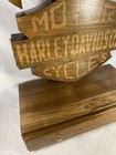 Harley Davidson Wooden Axe Display Holder Shadow Box Wall Cabinet Custom 16x15x8