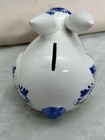 Vintage Delft Holland Blue And White Hand-painted Bunny Bank Coin Blue   White