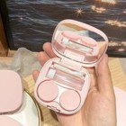 1 Cute Patel Color Contact Lens Travel Box Case Bottle Mirror Tweezer Remover