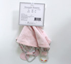 Modern Baby Pink White Bunny Activity Blankie Lovey Plush Security Blanket 12 