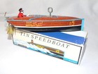1990s Schylling Lithograph Tin Speedboat Toy  Orig  Box  Restoration Hardware