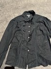 Vintage Polo Jeans Co Ralph Lauren Black Ruffled Victorian Button Up Blouse S