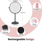 Vanity 7inch Mirror With Lights Rechargeable 1x 10x Double Sided Mirror