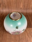 Antique 8    Hand Painted Ball Globe Hurricane Oil electric Lamp Shade Green Pink