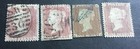 Lot Of 7 Great Britain Penny Red Postage Stamps  1864