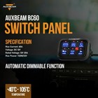 Auxbeam 6 Gang Switch Panel On-off Led Light Circuit Control  blue Back Light 
