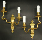 Large Pair Of Wall Sconces Louis Xvi Style 19th C  Gilt Bronze - French Antique