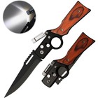 Pocket Folding Knife Tactical Spring Assisted Open Blade Hunting Knife With Led