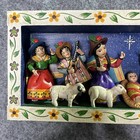 Vintage Retablo Nativity Folk Art Jesus Angels Signed Christmas Cesar Urbano