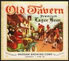 Vintage Label Old Tavern Premium Lager Beer 7oz Warsaw Brewing Illinois N-mint 