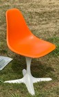 Vintage Burke Inc  Model 103 Orange Fiberglass Swivel Chair     Mid Century Modern