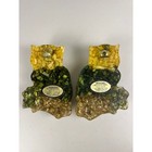 Vintage Lucite Vomit Art Owl 70s Kitsch Mother Of Pearl Tennessee Shell Set Of 2