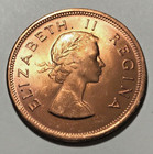 1960 South Africa 1 Penny Coin Dromedaris Sailing Ship Nautical