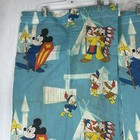 Vintage Mickey Mouse Fabric Panels Curtains 42    X 36  Blue Donald Duck Frontier