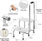 Adjustable 2 Step Stool With Handle Non-slip Medical Step Platform Heavy