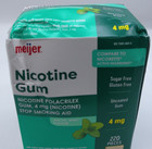 Meijer Nicotine Gum 4mg Arctic Mint Flavor  220 Pieces  Exp  5 27