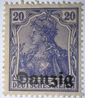 Travelstamps- 1920 Germany Occ poland   Danzig  Mint  Og Hinged 20pf