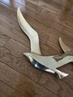 Vintage Large Brass Two Seagulls Flying Birds Wall Hanging Home Decor 26 l Mcm