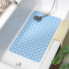 Non Slip Bathtub Mat 28x15 Inch Shower Mat With Drain Holes   Suction Cups Blue