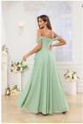 Women s Off The Shoulder Bridesmaid Dress Long For Wedding Chiffon Formal Dress