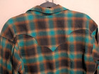 1950 s Vintage Rockmount Men   s Pearl Snap Button Plaid Flannel Western Shirt M