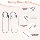 5-pack Large Safety Pin  1 73 In 44mm  Heavy Brooch Pin  silver Tone 