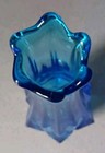 Vintage Modern Cobalt Blue Vase Diamond Pattern 8 3 4  Tall