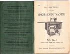 Singer 66-1 Sewing Machine Instruction Manual Steel Secured - Tough Covered