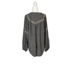 Boho Floral Block Print Blouse   Cotton Viscose Peasant Top