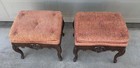 Pair Kindel     Bunching Stools French Provincial Classic Shell Chippendale