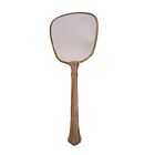 Vintage Gold Tone Vanity Mirror Flower Design Hand Held Face Beauty Makeup Desk