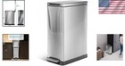Kitchen Trash Can 12 Gallon Slim Stainless Steel Soft Close Lid Pedal
