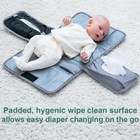 Portable Changing Pad - Waterproof Travel Baby Diaper Changing Pad  Block Grey
