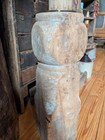 Very Early Primitive Post Holder americana Flags  Old Dry Blue Paint