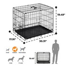 Dog Crate 30 Inch Folding Metal Wire Kennel Removable Tray Small Medium Dogs