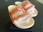 Iconic Rihanna Style   puma X Fenty Pink Fur Slides  Size 7 5 