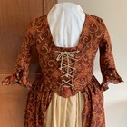Outlander  Colonial  Cotton Brown Paisley Scroll Polonaise over Dress Large Nwot