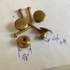 4 Vintage Solid Brass Small 5 8    Inch Round Knob For Drawer Or Cabinet W screws