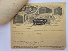 1903 Antique Hayner Distilling Co Whiskey Hicksville Ny Rye Bourbon Billhead 2pc