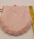 Pink Handmade Glass Iridescent Beaded Bridesmaids Bag Clutch Shell Design