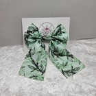 Sale Handmade Beautiful Green Leaves D s  Bow Girls women Barrettes  Hair Clips