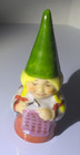 Vintage Thimble Woman Gnome Knitting Miniature Figurine Unieboek  B v  1979 2 5 