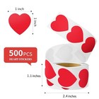 Heart Shaped Sticker  1 Inch Cute Love Labels For Valentine   s Day  Red