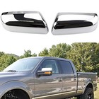 Plated Mirror Covers Caps For 2009-2014 Ford F150 Chrome