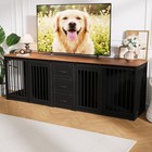 Extra Large Dog Crate Furniture Tv Stand Indoor Dog Kennel For 2 Dog W  3 Drawer