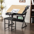 Vecelo Drafting Table Art Desk Art Table Adjustable Drawing Table W drawer Stool