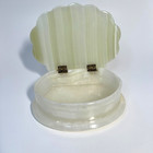 Vintage Vanity Jewelry Trinket Box Onyx Marble Stone Beige 6 5  X 5  X 2 25 