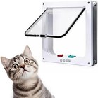 4 Way Pet Door Cat Puppy Dog Magnetic Lock Lockable Flap Door Frame Magnetic Abs